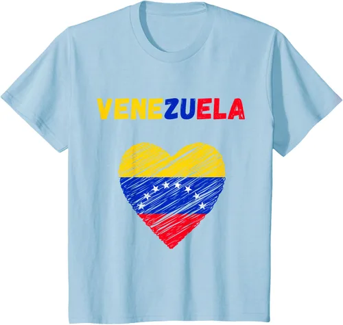 Vista 14 de Camiseta con la bandera venezolana con corazón de Venezuela, Negro