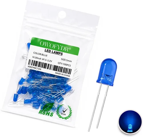 Vista 25 de 100 diodos LED RGB de 0.118 in, cátodo común, orificio pasante