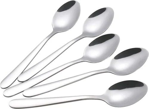 Vista 6 de Cuchara de postre de acero inoxidable de 12 piezas, juego de cucharas de cubiertos