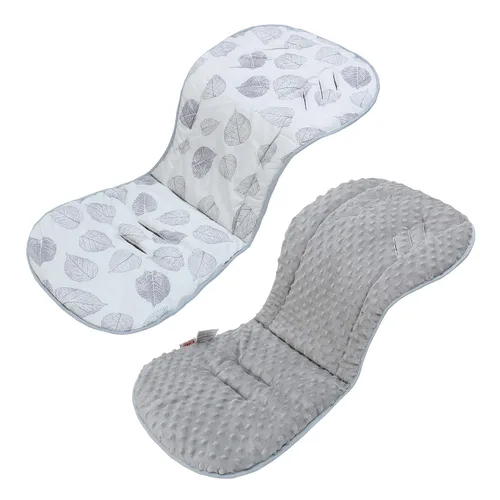 Vista 12 de Cojín para cochecito de bebé, suave Minky punteado e impreso, reversible, universal, transpirable y suave, inserto de asiento de automóvil infantil