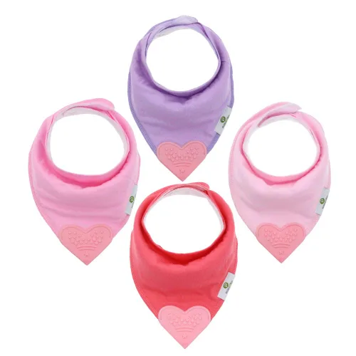 Vista 11 de Pickle & Olive Baberos de dentición bandana para bebé con mordedor de silicona adjunto, juego de 4 - ciervo azul