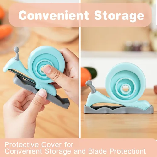 Vista 9 de Kibbidea Cuchillos seguros para niños con pelador, juego de cocina para niños sin BPA para cocina real, juego de cuchillos infantiles de acero