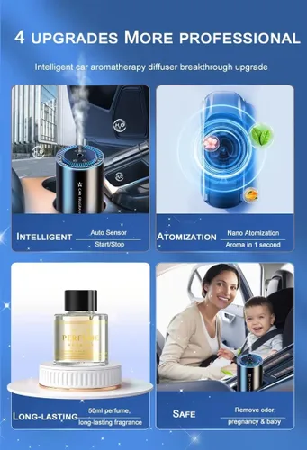 Vista 5 de Difusor de aceite esencial de aromaterapia: 7 opciones de color LED, alimentado por USB silencioso, control de tres velocidades, aromaterapia
