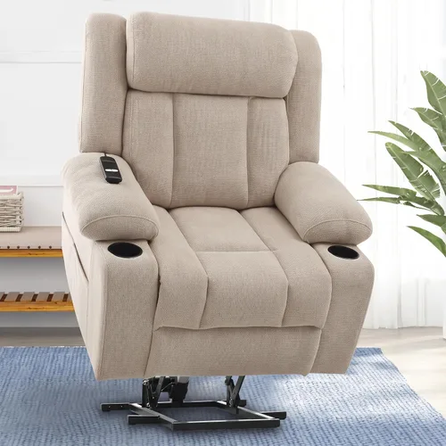 Vista 9 de cinkehome Silla reclinable eléctrica para ancianos, reclinable eléctrico Gris oscuro-pequeño