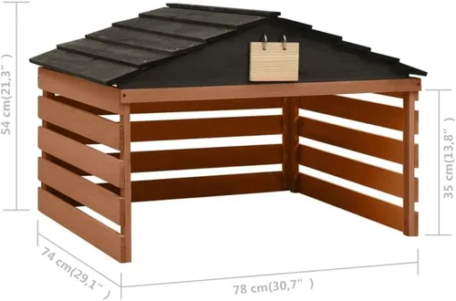 Vista 2 de vidaXL Cortacésped Garaje de madera Storgae en Negro/Marrón