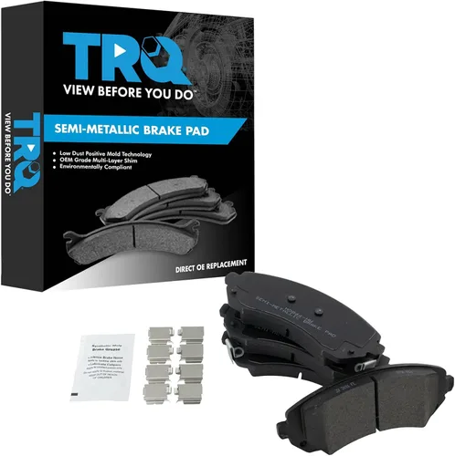Vista 134 de TRQ Pastillas de freno delanteras semi metálicas compatibles con Ford Expedition 2018-2021 F-150 2018-2020 Lincoln Navigator 2018-2022