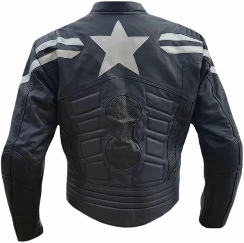 Vista 3 de coolhides Chaqueta de cuero para hombre de la moda del Capitán de invierno