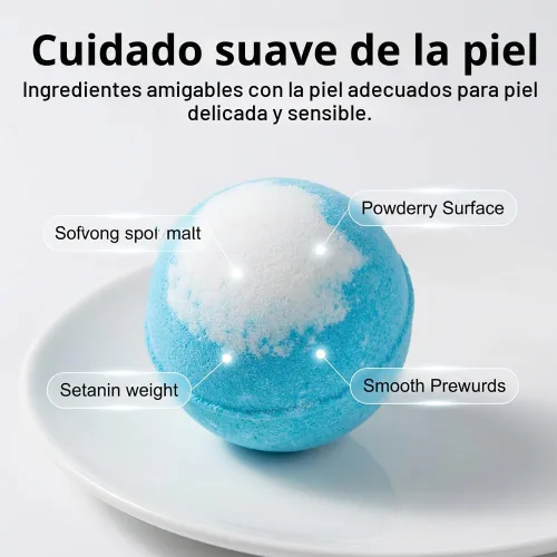 Vista 5 de Bombas de baño con caja de bolas de sal de juguete oceánico, regalos de Pascua, rellenos de cesta de Pascua de burbujas, rellenos de huevos de Azul