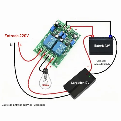 Vista 2 de Controlador de carga de batería Protección contra sobretensión 12V 10A Interruptor del módulo de fuente de alimentación
