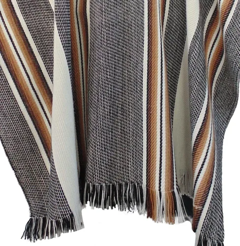 Vista 6 de Gamboa Alpaca Wool Poncho Men Panchos Mexican with Hood Adult Cowboy and Western Hippie Poncho para Hombre
