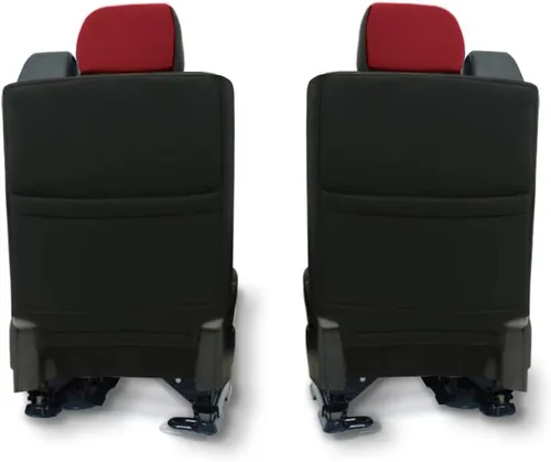 Vista 2 de CarsCover Fundas de neopreno para asientos delanteros de camioneta pick-up, ajuste personalizado, para Ford F150 2004-2008, lados rojo rosa y negro