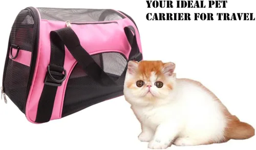 Vista 6 de ZaneSun Transportador para gatos, transportador de viaje para mascotas de lados suaves para gatos, perros y cachorros, bolsa plegable portátil