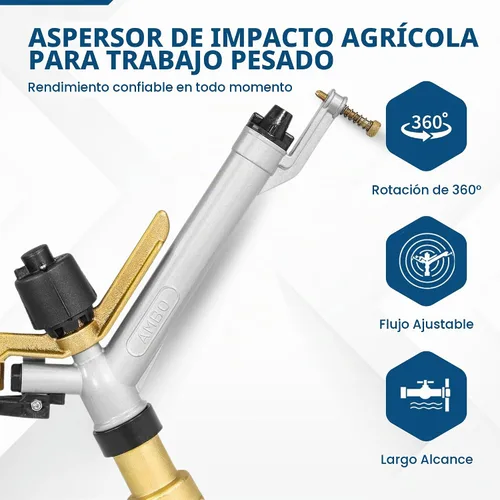 Vista 5 de Sime AMBOF Ambo - Rociador de impacto de círculo completo de 1-1/2 pulgadas con boquillas