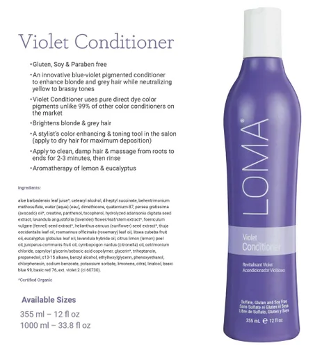 Vista 2 de LOMA Acondicionador violeta 12 onzas (sin sulfato, gluten y parabenos)