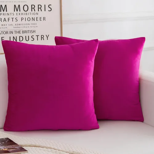 Vista 13 de Juego de 2 fundas de almohada decorativas de terciopelo, funda de cojín cuadrada suave para decoración del hogar para sala de estar, sofá o cama