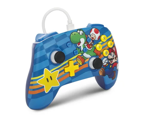 Vista 3 de PowerA Enhanced Nintendo Switch Controller Wired - Mushroom Kingdom Friends, Mario Switch Controller, Mappable Gaming Buttons, Officially licensed