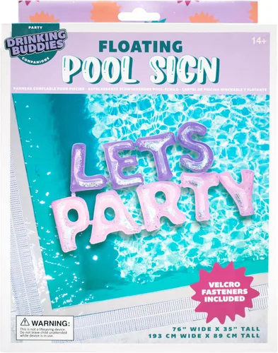 Vista 2 de NPW Letras inflables de flotador de piscina "Let's Party" – Grandes decoraciones flotantes para fiestas en la piscina y celebraciones de verano