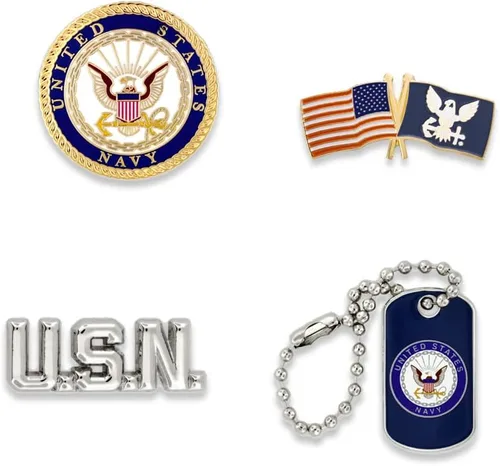Vista 18 de PinMart Pin de solapa con licencia oficial de la Marina de los Estados Unidos – Pin de emblema militar de la Marina de los Estados Unidos – Broche
