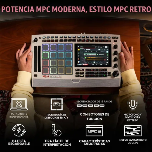 Vista 2 de Akai Professional Centro de producción de música portátil retro MPC Live