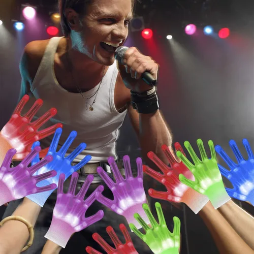 Vista 4 de LED Gloves, Light Up Gloves Finger Lights Colorful Flashing LED Gloves Kids Cool Toys for Christmas Halloween Clubbing Party