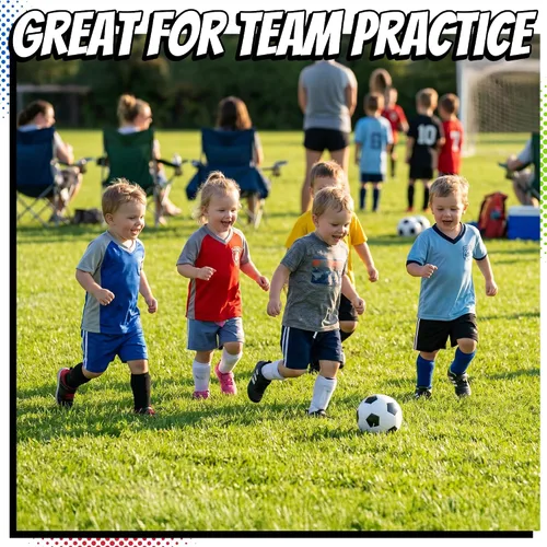 Vista 6 de PlayBolt Black & White Soccer Balls - Sizes 2, 3, 4, 5 for Kids, Toddlers & Adults - Pack of 1 or 4 with Pump