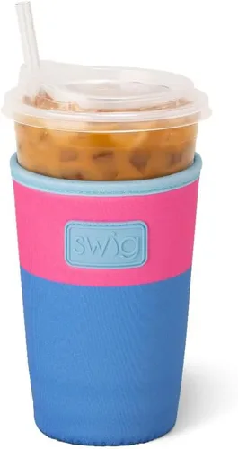 Vista 6 de Swig Life Coolie - Funda aislante para taza helada mediana de 22 onzas con asa, funda aislante de neopreno que mantiene las bebidas frías