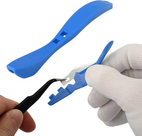 Vista 7 de EHDIS Cortador de papel de regalo, 2 paquetes de cortador de papel de regalo de Navidad, cortador de rollo de papel deslizante para vacaciones, Azul