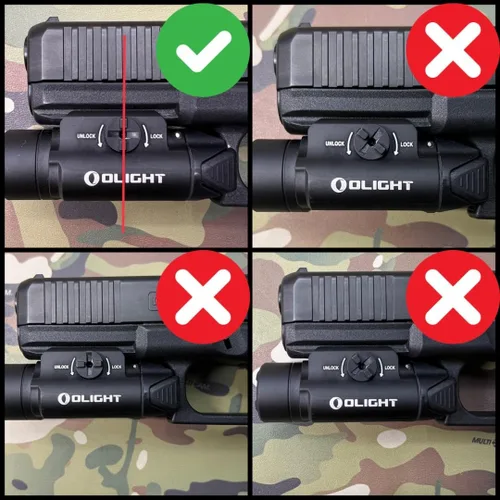 Vista 6 de Funda Kydex negra compatible con Glock 19 Olight PL-3 Valkyrie