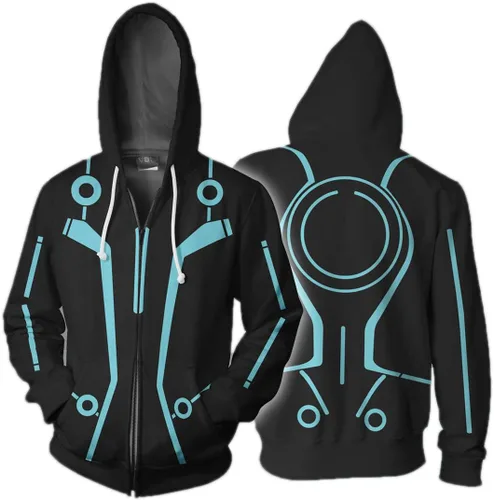 Vista 3 de Xinxin Cos Superhero Anime 3D Cosplay Cardigan Sudadera con capucha Unisex Adulto