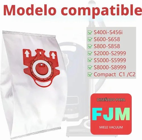 Vista 5 de Bolsas de polvo 3D Airclean de repuesto para aspiradora Miele FJM Compact