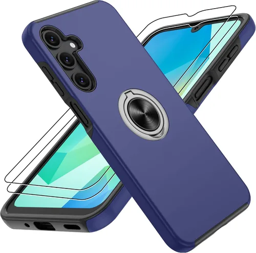 Vista 62 de Gritup - Funda para Galaxy A05S con protector de pantalla HD×2, funda protectora para teléfono a prueba de golpes con soporte magnético de anillo