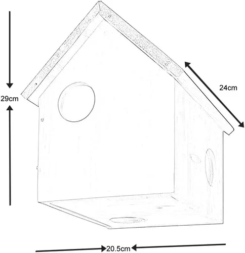 Vista 3 de Esschert Design USA WA10 Casa de madera para ardillas