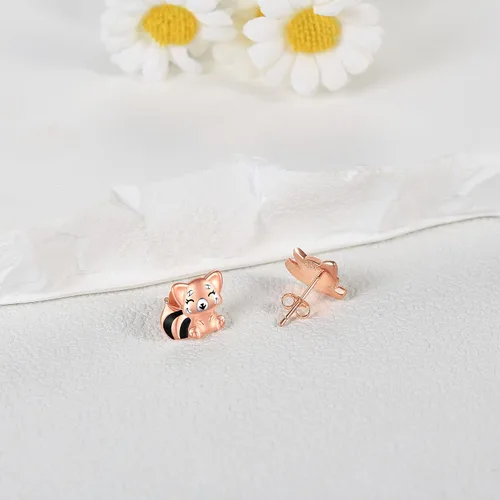 Vista 5 de YAFEINI Aretes de plata de ley 925 con diseño de animales, joyería para regalar a las mujeres