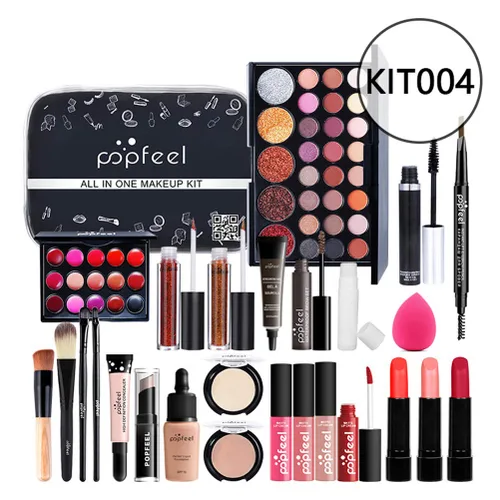 Vista 2 de Newooh - Juego de maquillaje profesional, kit de iniciación de cosméticos con bolsa de almacenamiento, paleta de maquillaje portátil de viaje, juego