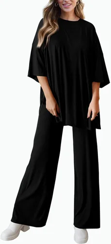Vista 5 de PRETTYGARDEN Conjunto de dos piezas para mujer Negro