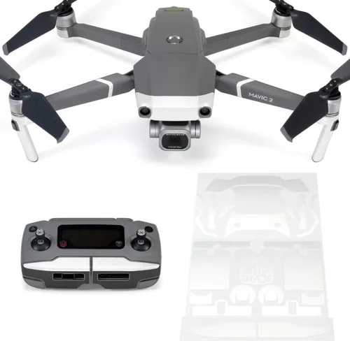 Vista 7 de Wrapgrade Poly Skin Compatible with DJI Mavic 2 Accent Color (Airforce Silver)