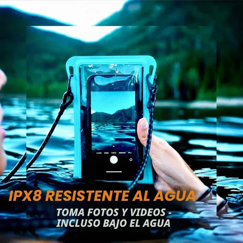Vista 4 de Stash7 Funda impermeable para teléfono con cordón largo IPX8 Adventure Grade Bolsa seca para teléfono celular, compatible con iPhone 15 Pro Max