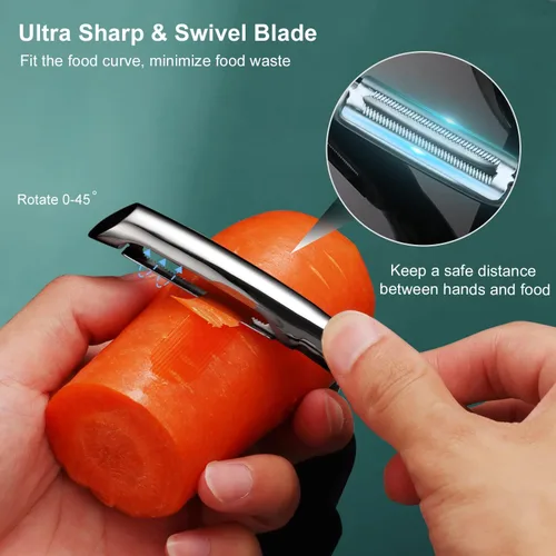 Vista 4 de SUCCFLY Pelador de Patatas de Acero Inoxidable, Peladores de Verduras Premium para Cocina, Pelador de Frutas y Verduras, Pelador de Zanahoria