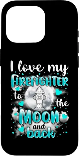 Vista 20 de Firefighter Wife I love my husband to the moon and back - Carcasa para iPhone 16