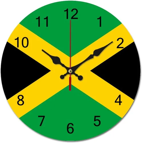 Vista 8 de The Flag of Cashmir - Reloj decorativo patriótico, funciona con pilas, 9 pulgadas, silencioso, sin tictac, números arábigos, decoración moderna