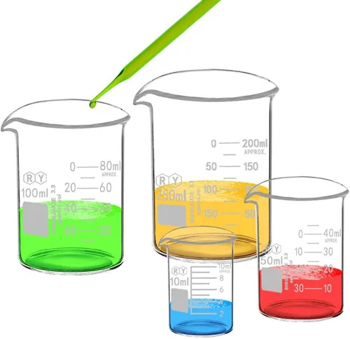 Vista 4 de Juego de vasos de vidrio de borosilicato de 4 piezas, 0.3-8.5 fl oz