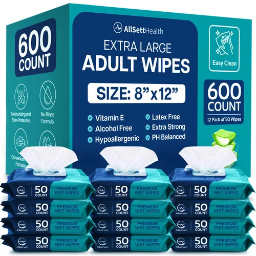 Vista 8 de Toallitas de baño para adultos sin enjuague - Toallitas para adultos para personas mayores 20,3 cm x 30,5 cm (200 unidades) Ducha sin enjuague