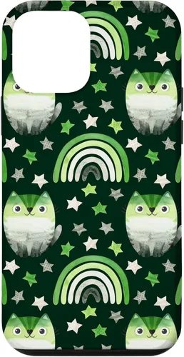 Vista 12 de Funda para iPhone 15 Aromantic Pride Month Green Rainbows Cats LGBT Gay Subtle Bi