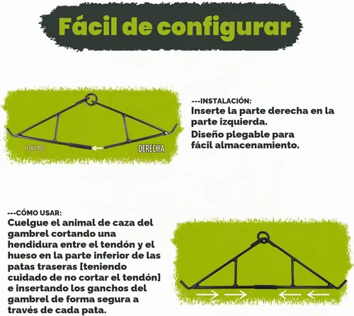 Vista 6 de Highwild Game Hoist Gambrel & Deer Hanger Kit, sistema de polea de alzamiento de ciervo de 700 libras con relación de elevación 4:1 y cuerda de 44