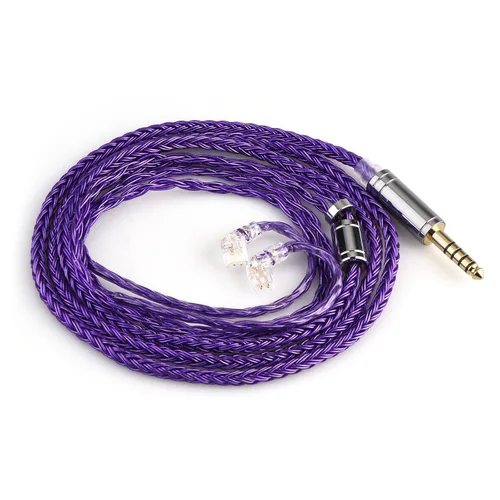 Vista 9 de Linsoul Tripowin Zonie cable SPC para auriculares de 16 núcleos, chapado en plata