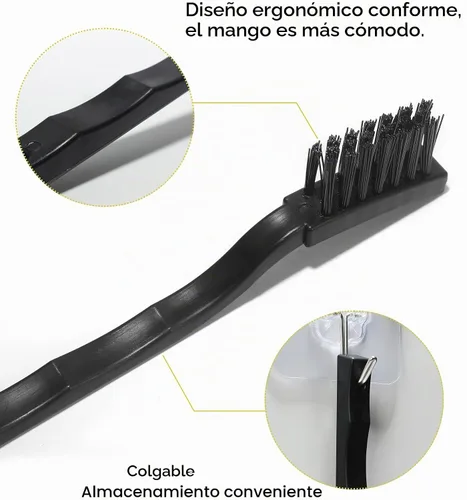 Vista 3 de WAFJAMF 1.2 x 0.2 in Tres Filas Mango Plástico Anti Cepillos Estáticos Cepillos Raspar Negro 5 Unids