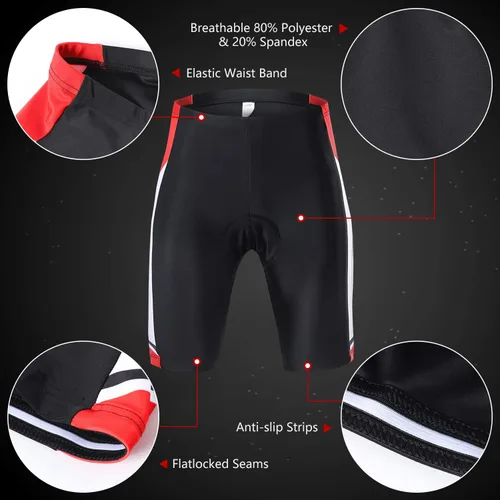 Vista 20 de Lixada Camiseta de ciclismo para hombre de manga corta con pantalones cortos acolchados de secado rápido para verano, ropa corta para bicicleta
