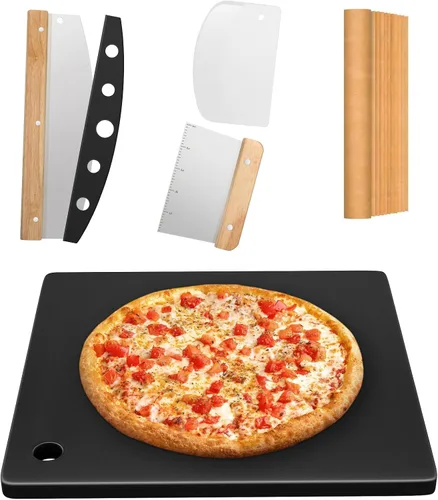 Vista 10 de Hisencn Acero para hornear piedra de pizza cuadrada de 13 x 13 pulgadas