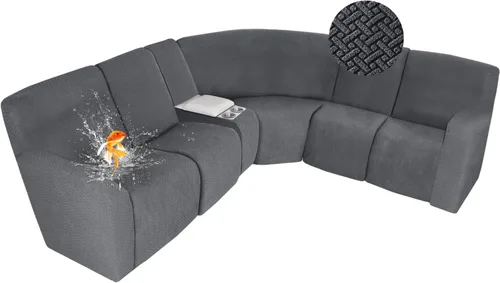 Vista 51 de ALIECOM Fundas 100% impermeables para sofá seccional reclinable, forma de L, elásticas, para esquina, funda para sofá seccional reclinable, lavable