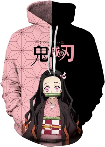 Vista 2 de Lyrwihn Conjunto de sudadera con capucha de anime unisex con estampado 3D para hombres y mujeres, conjunto de sudadera de 2 piezas